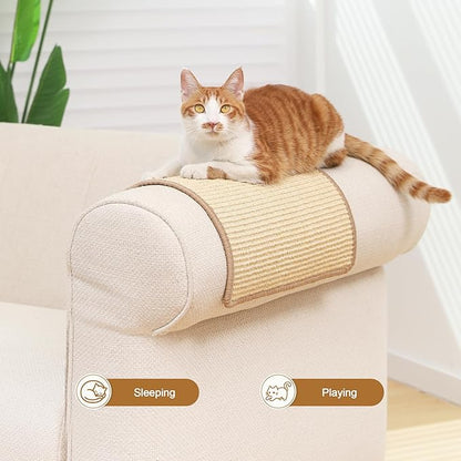 FUKUMARU 2 Packs Cat Scratching Mat, 23.6 x 15.7 Inch Natural Sisal Cat Scratch - Image 6
