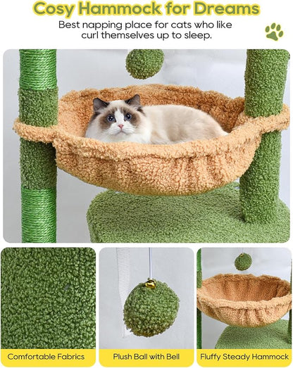 SYANDLVY Cactus Cat Tree for Indoor Cats, Modern Cat Furniture - Image 4