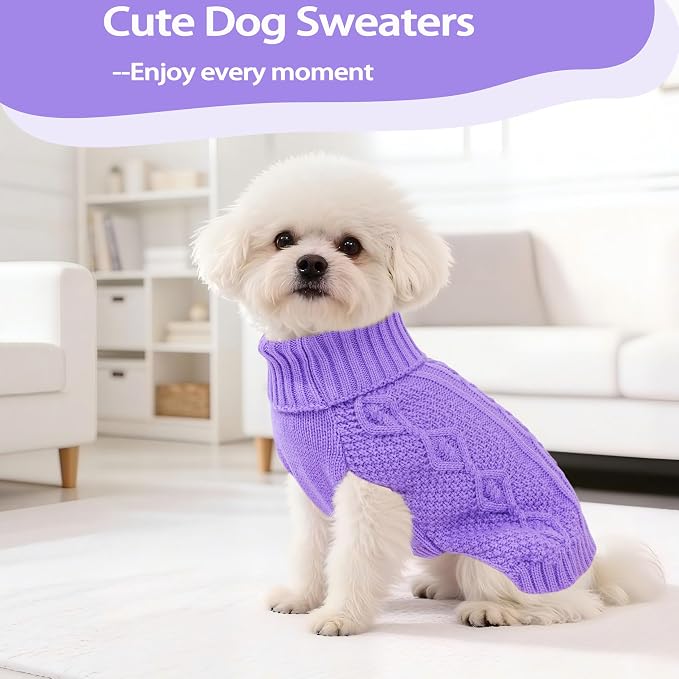 Dog Sweaters for Small Dogs Fall Winter Puppy Sweater Warm Dog Clothes for - Image 2
