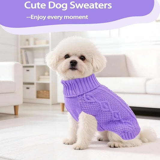 Dog Sweaters for Small Dogs Fall Winter Puppy Sweater Warm Dog Clothes for - Image 2