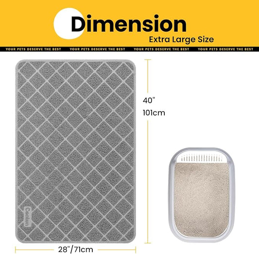 Cat Litter Mat Litter Trapping Mat, Less Waste Cat Litter Box Mat, Soft on - Image 2