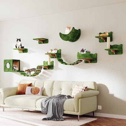 13-in-1 Cat Wall Shelves, Wall Mounted Cats Furniture Set - Image 7