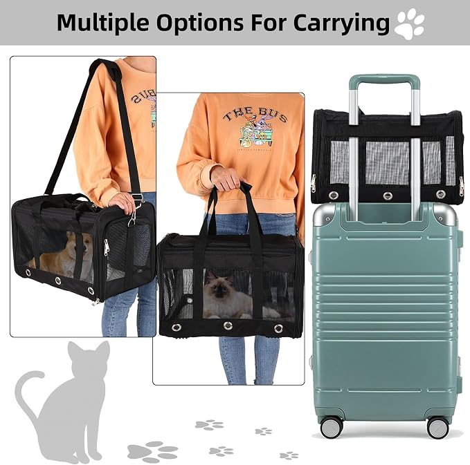 Soft Sided Cat/Dog Carrier, Collapsible Pets Travel Carriers - Image 3