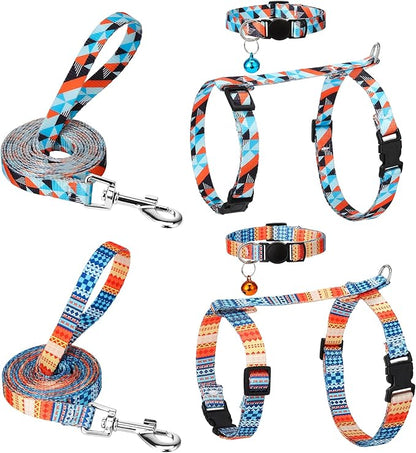 2 Pack Cat Harness and Leash Set, Escape Proof Adjustable Kitten Harness by Guiqulai