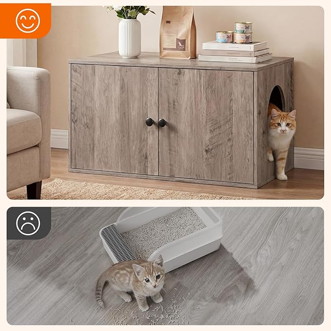 HOOBRO Cat Litter Box Enclosure, Hidden Litter Box Furniture - Image 7
