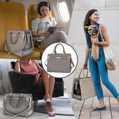 Stylish Pet Carrier Purse Leather Bag - Image 6