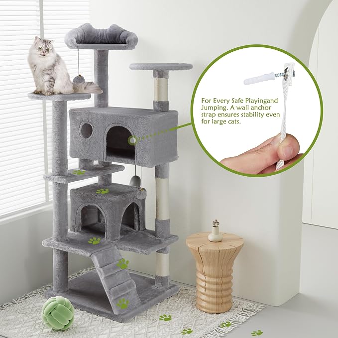 54 Inches Cat Tree Tower Condo Furniture, Cat Tower - Image 6