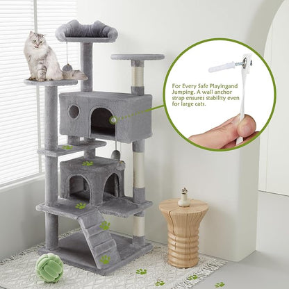 54 Inches Cat Tree Tower Condo Furniture, Cat Tower - Image 6