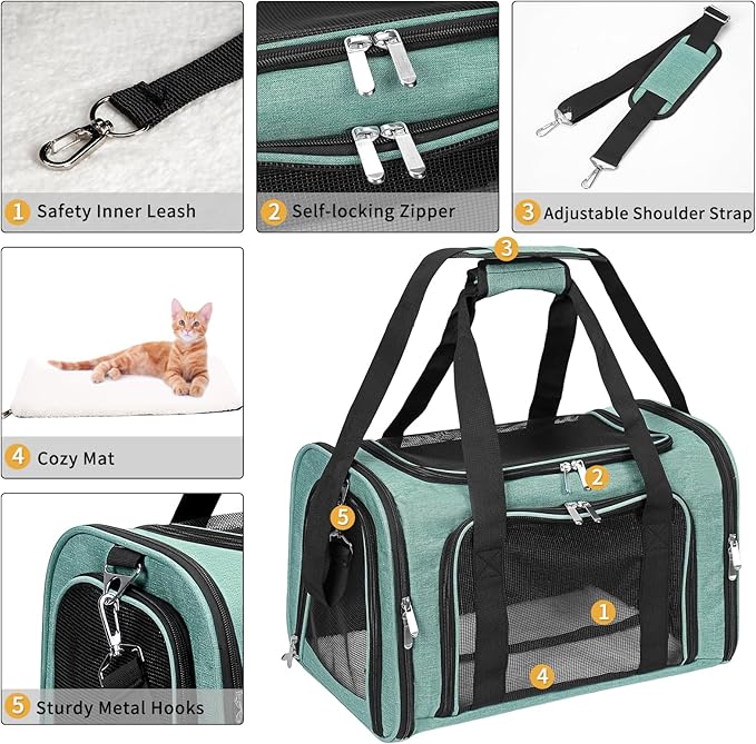Soft-Sided Cat/Dog/Pet Carrier, Collapsible Pets Travel Carriers - Image 4