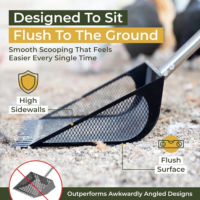 2-in-1 Chicken Coop Poop Scooper and Rake - Image 7