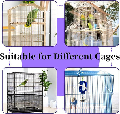 Daoeny Large Bird Cage Cover, Bird Cage Seed Catcher, Adjustable Soft Nylon - Image 5
