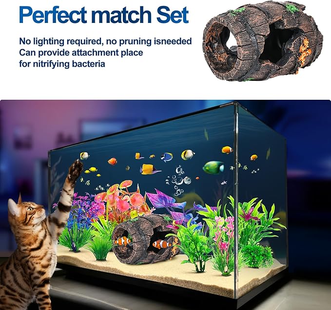 CousDUoBe Fish Broken Barrel Decor Fish Tank Decorations Betta Fish Tank - Image 3