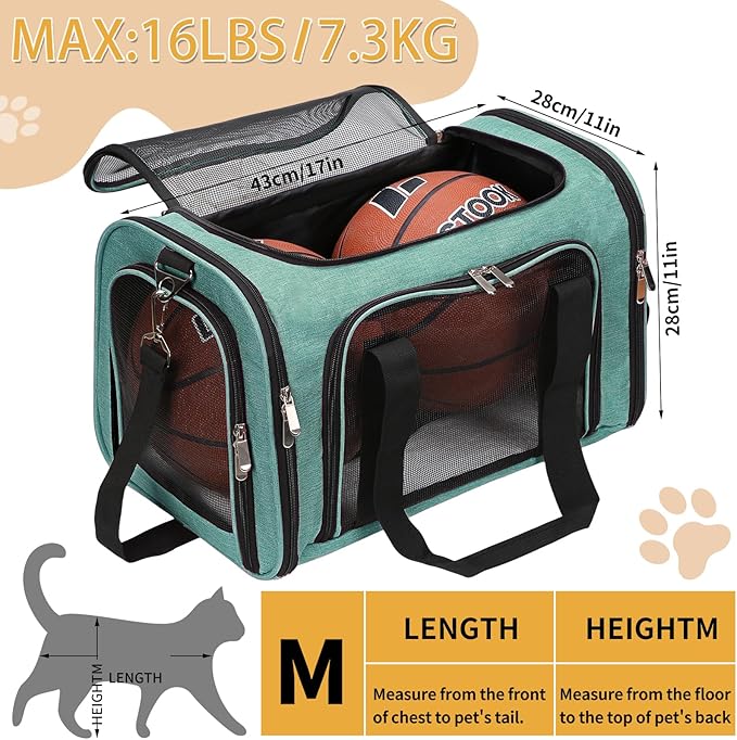 Soft-Sided Cat/Dog/Pet Carrier, Collapsible Pets Travel Carriers - Image 3