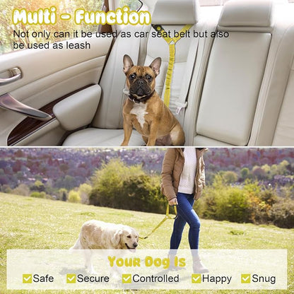 BWOGUE Pet Dog Cat Seat Belts, Car Headrest Restraint Adjustable Safety Leads - Image 6