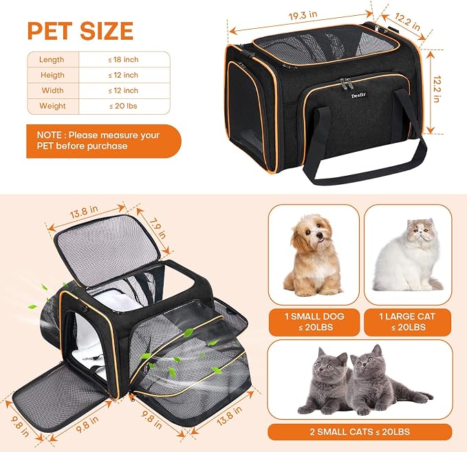 Premium Pet Carrier – Dog & Cat Travel Bag, Airline Approved, Soft-Sided Design - Image 7