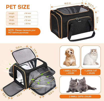 Premium Pet Carrier – Dog & Cat Travel Bag, Airline Approved, Soft-Sided Design - Image 7