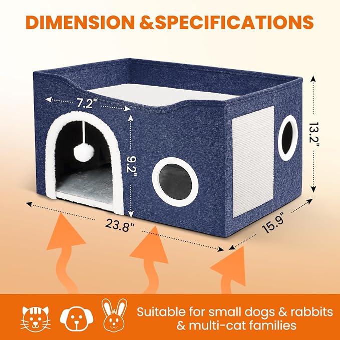 Indoor Heated Cat House, Adjustable Temperature Cat Heating Bed - Image 2