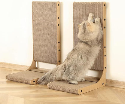 Zakkart 2-Pack Cat Scratching Board, 25.6'' Tall Cardboard L Shape Vertical Cat - Image 7