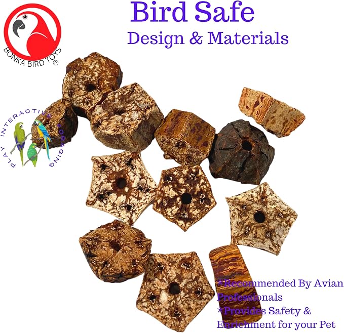 Bonka Bird Toys 3893 Natural Mahogany Sliced Pods Chew Toys, Durable Bird-Safe - Image 6
