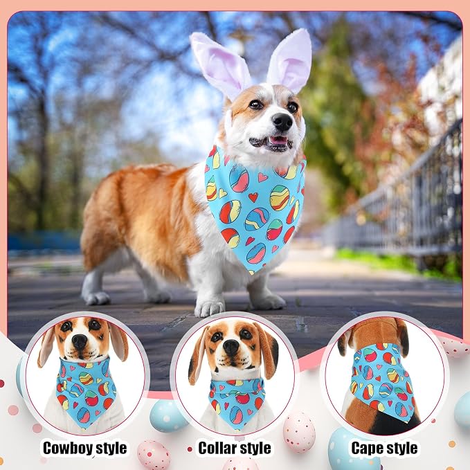 Aliceset 180 Pcs Easter Dog Bandana Bulk Spring Bandanas - Image 4
