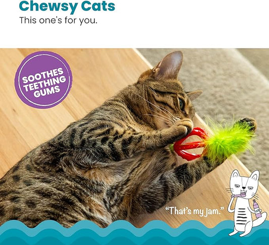 Catstages Dental Strawberry Teether, Soft and Textured Cat Chew Toy, Catnip Oil - Image 2