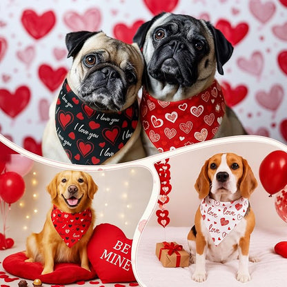 Weewooday 50 Pcs Valentine's Day Dog Bandanas Bulk - Image 6