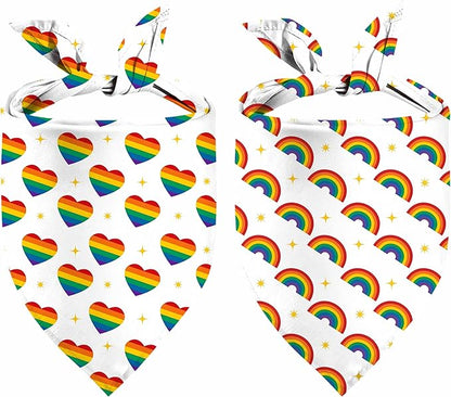 Rainbow Dog Bandanas Love is Love Pride Triangle Bibs Dog Paw Pet Scarf by Unknown