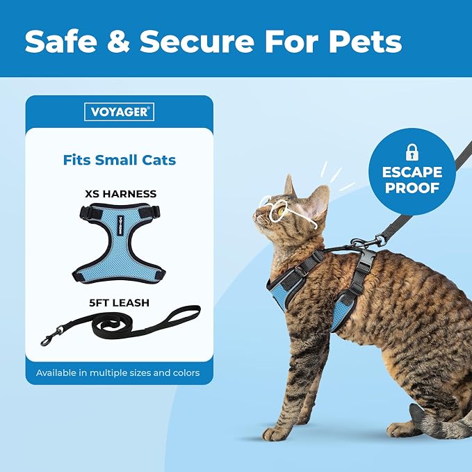 Voyager Escape-Proof Step-in Lock Cat Harness & 5ft Neoprene-Handle Leash Set - Image 2