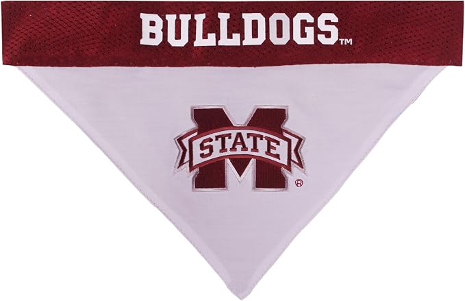 Pets First Collegiate Pet Accessories, Reversible Bandana, Mississippi State - Image 2