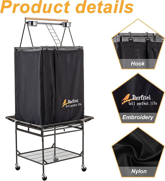 Bird Cage Cover Good Night Birdcage Cover Black-Out Birdcage Cover Durable - Image 3