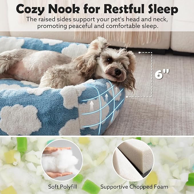 JOEJOY Small Dog Bed for Small Dogs, Rectangle Washable Orthopedic Dog Bed - Image 2