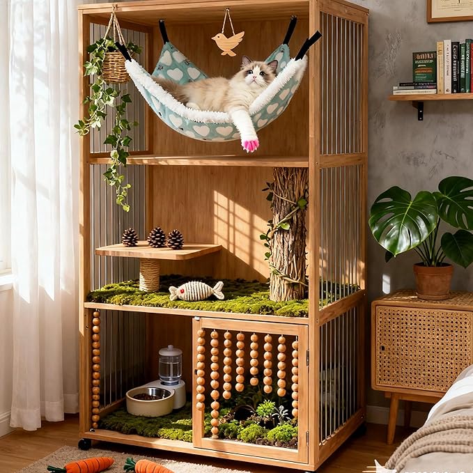Cat Hammock for Cage, Soft Warm Hanging Bed for Kitten, Guinea Pig, Chinchilla - Image 7