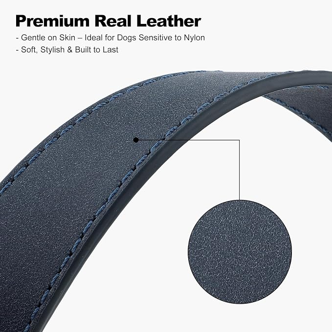 Plutus Pet Genuine Leather Dog Collar – Adjustable Pet Collar - Image 4