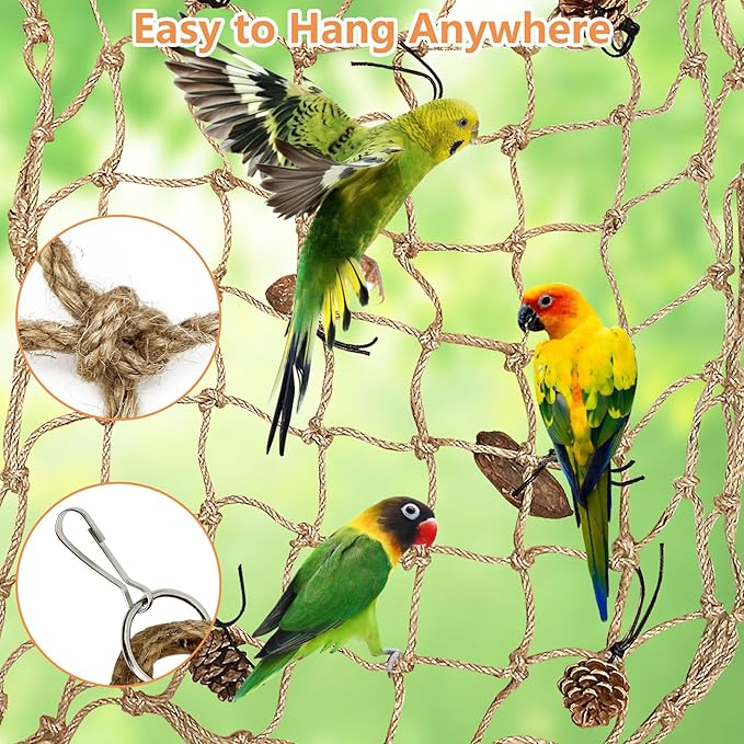 Tfwadmx Bird Climbing Rope Net Parrot Perch Climbing Rope Ladder, Large Size - Image 4