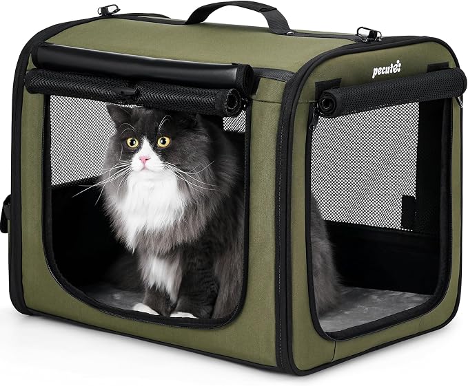 Pecute Dog Car Carrier Light Weight 19.7×16.9×14.8in, Dog Carrier Easy to by pecute