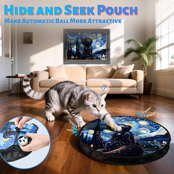 ORSDA Cat Toys Pouch, Cat Toys for Indoor Cats Hide and Seek Mat Suitable for - Image 2