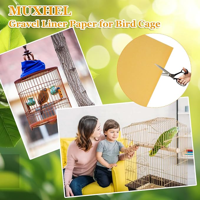 50 Pcs Gravel Liner Paper for Bird Cage, Easy Clean Pet Grinding Sandpaper for - Image 6