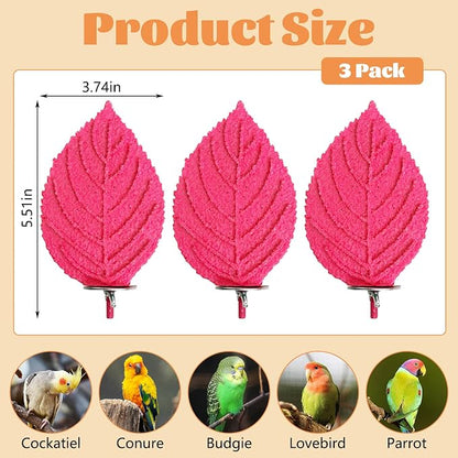 3 Pcs Bird Perch Resin Bird Beak Grinding Stone Leaf Shape Perch Stand Foot - Image 3