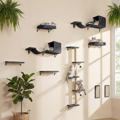 MEWANG 5-in-1 Cat Wall Shelves: Cat Climbing Furniture - Image 7