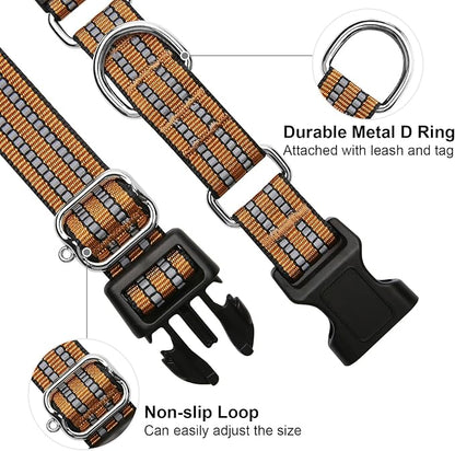 Martingale Dog Collar, Adjustable Nylon Reflective Collar - Image 3