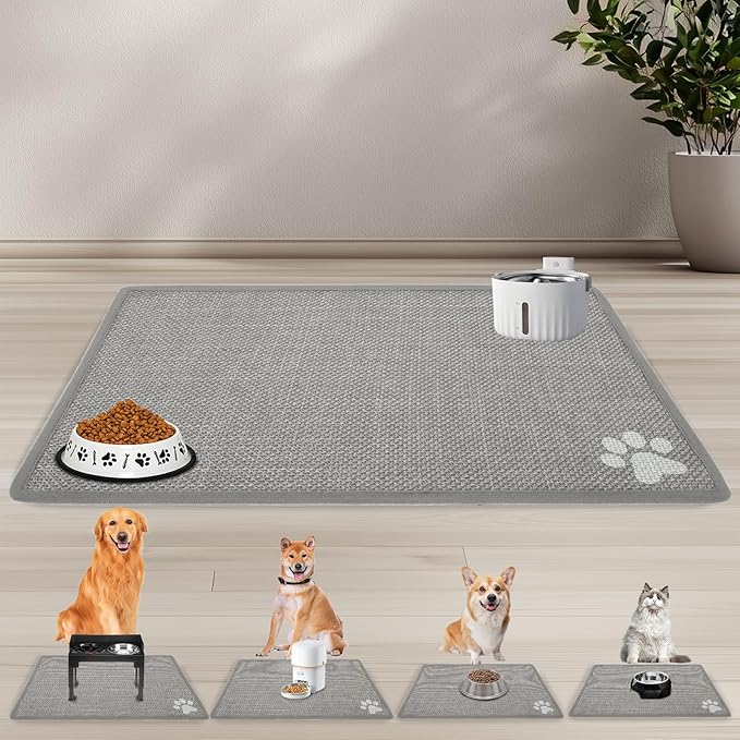 PUPTECK Dog Food Mat, Absorbent Pet Cat Feeding Mat by PUPTECK