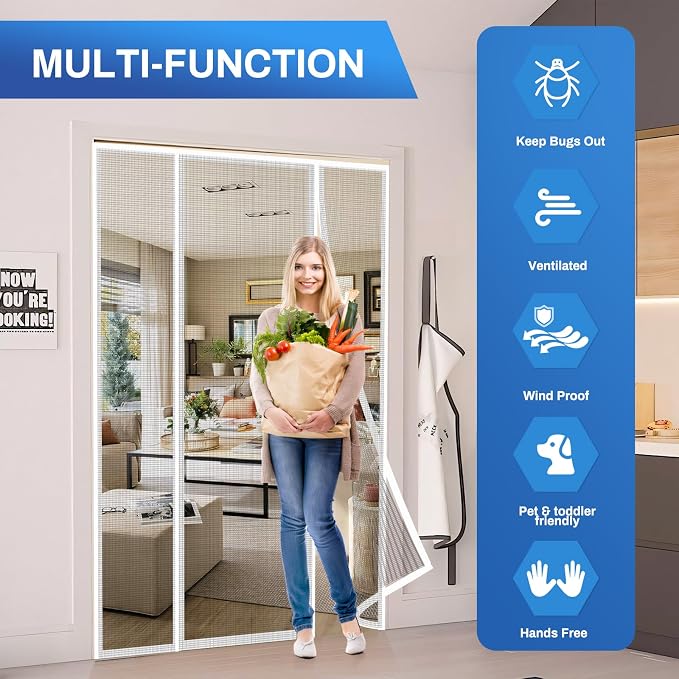 Magnetic Screen Door Upgraded PET Mesh Stronger Than Fiberglass and Polyester - Image 7