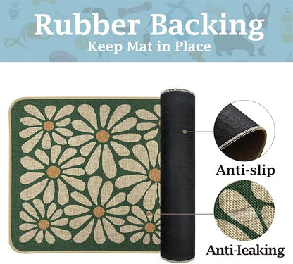 SHIYUE Dog Food Mats for Floors, Absorbent Cat Bowl for Food and Water - Image 2