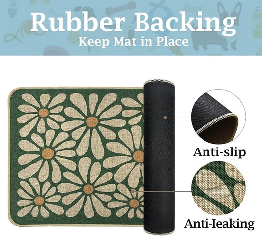 SHIYUE Dog Food Mats for Floors, Absorbent Cat Bowl for Food and Water - Image 2