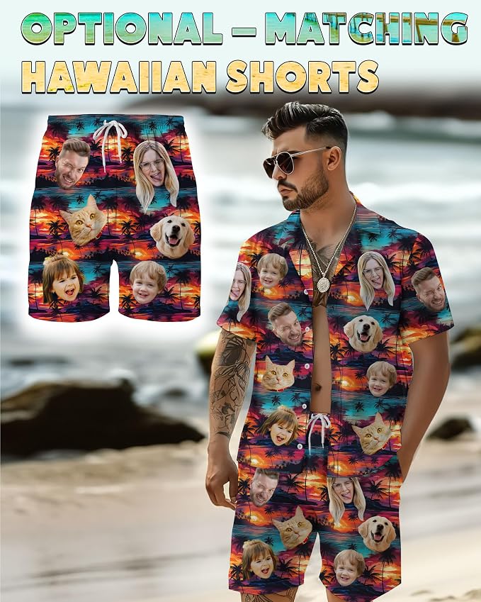 Custom Hawaiian Shirt with Face Photo Picture - Image 7