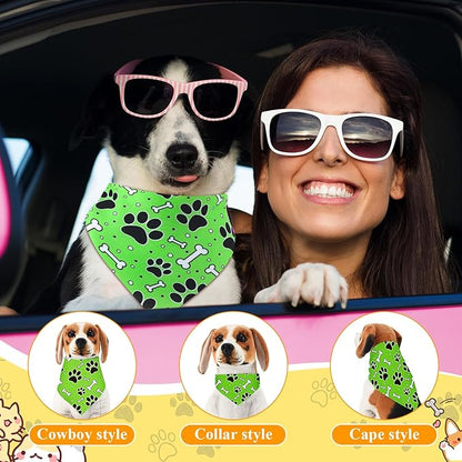 Sanwuta 120 Pcs Bandanas for Dogs Bulk Dog Bone and Paw Print Pattern Triangle - Image 4
