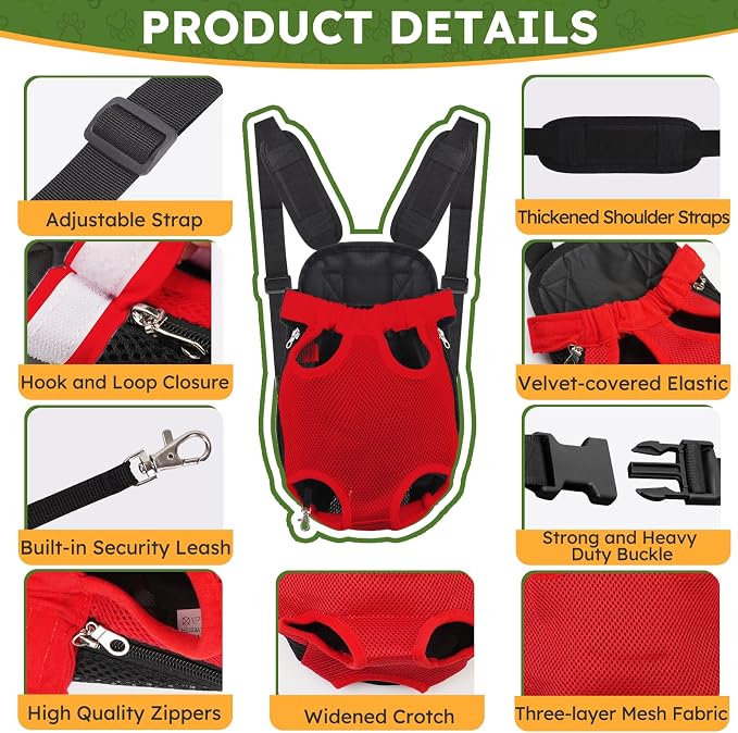 Pet Carrier Backpack, Hands-Free Adjustable Dog Front Carrier Legs Out & - Image 2