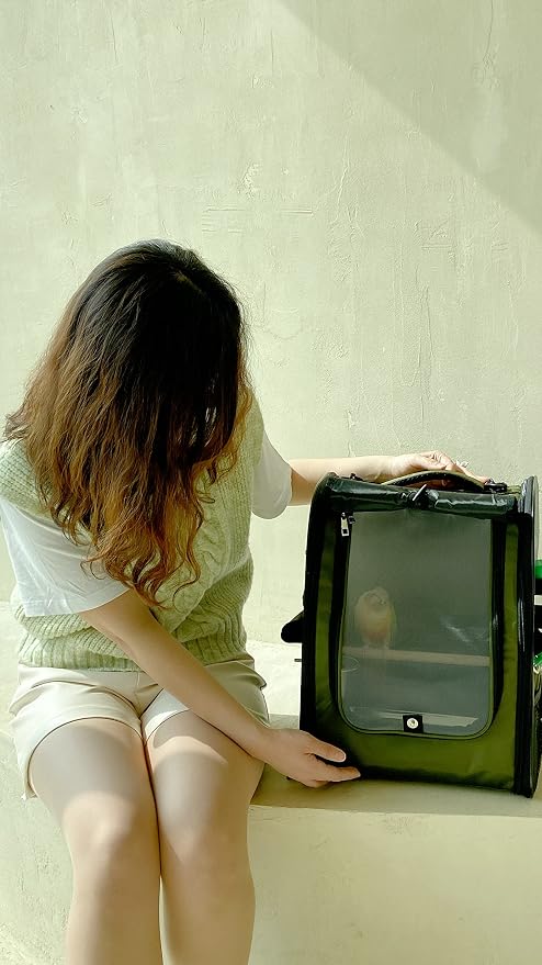 Birds Day Bird Carrier Backpack-Parrot Travel Cage - Image 9