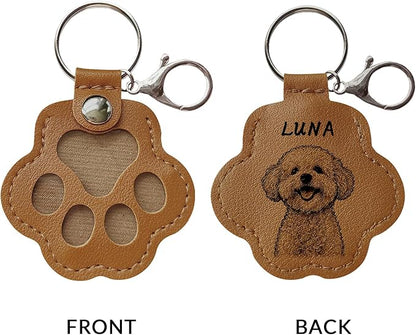 Dog Hair Keychain, Leather Pet Hair Collector Keychains, Pet Fur Keepsake Gift - Image 3