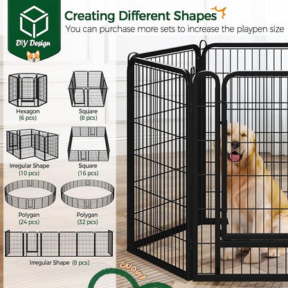 Yaheetech Dog Playpen Outdoor, 40 inch 12 Panels Dog Pen Indoor Heavy Duty - Image 4